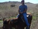 Abe, having a hard time  with the horse...